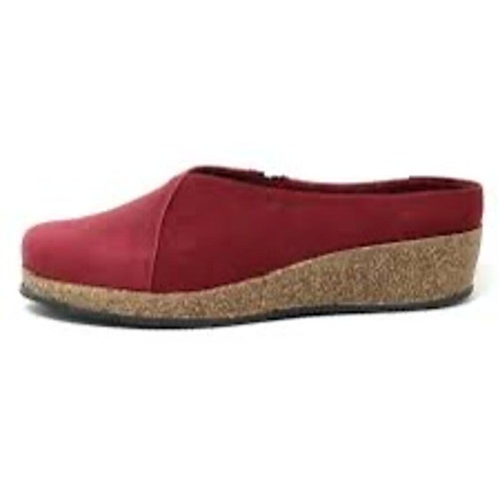 Stegmann Elsa Wedge Mules Merlot Leather Women’s Size 11